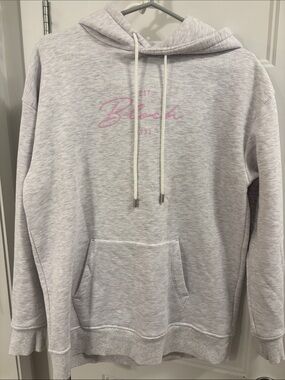 Bloch Light Gray Hoodie with Pink Script Logo